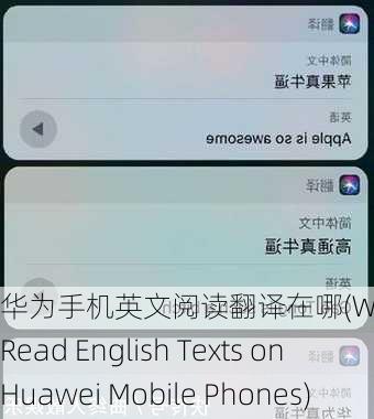 华为手机英文阅读翻译在哪(Where to Read English Texts on Huawei Mobile Phones)