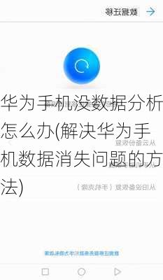 华为手机没数据分析怎么办(解决华为手机数据消失问题的方法)