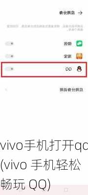 vivo手机打开qq(vivo 手机轻松畅玩 QQ)