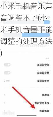 小米手机音乐声音调整不了(小米手机音量不能调整的处理方法)