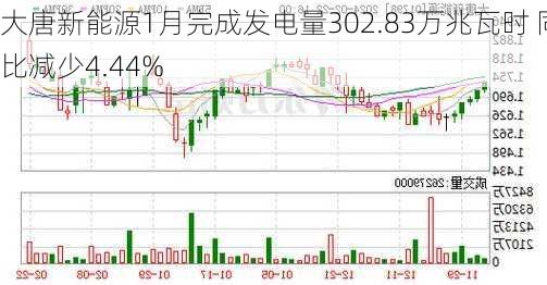 大唐新能源1月完成发电量302.83万兆瓦时 同比减少4.44%