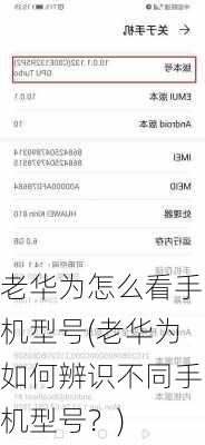 老华为怎么看手机型号(老华为如何辨识不同手机型号？)