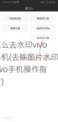 怎么去水印vivo手机(去除图片水印vivo手机操作指南)