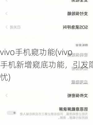 vivo手机窥功能(vivo手机新增窥底功能，引发隐私担忧)