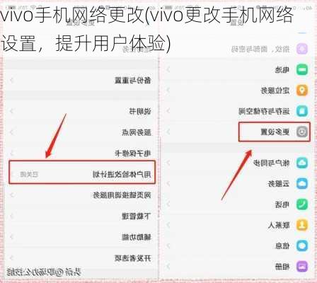 vivo手机网络更改(vivo更改手机网络设置，提升用户体验)