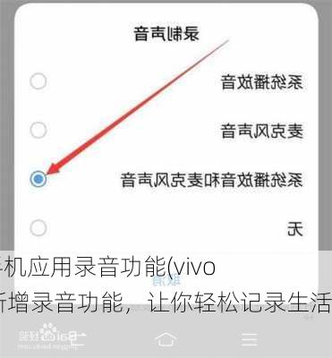 vivo手机应用录音功能(vivo手机新增录音功能，让你轻松记录生活)