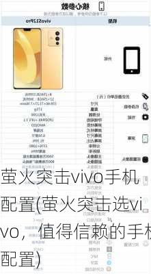 萤火突击vivo手机配置(萤火突击选vivo，值得信赖的手机配置)