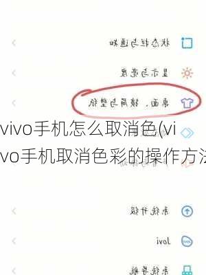 vivo手机怎么取消色(vivo手机取消色彩的操作方法)