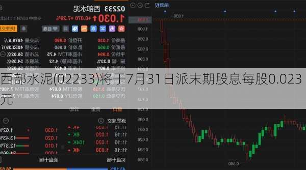 西部水泥(02233)将于7月31日派末期股息每股0.023元