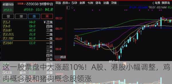 这一股票盘中大涨超10%！A股、港股小幅调整，鸡肉概念股和猪肉概念股领涨