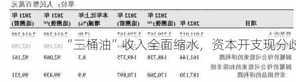 “三桶油”收入全面缩水，资本开支现分歧