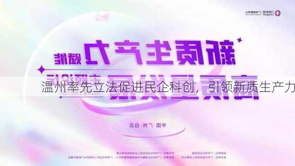 温州率先立法促进民企科创，引领新质生产力