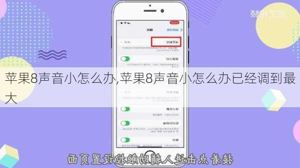 苹果8声音小怎么办,苹果8声音小怎么办已经调到最大