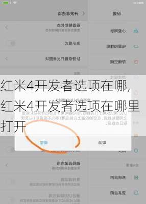 红米4开发者选项在哪,红米4开发者选项在哪里打开