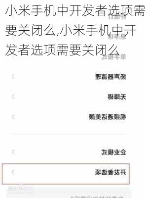 小米手机中开发者选项需要关闭么,小米手机中开发者选项需要关闭么