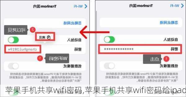 苹果手机共享wifi密码,苹果手机共享wifi密码给ipad