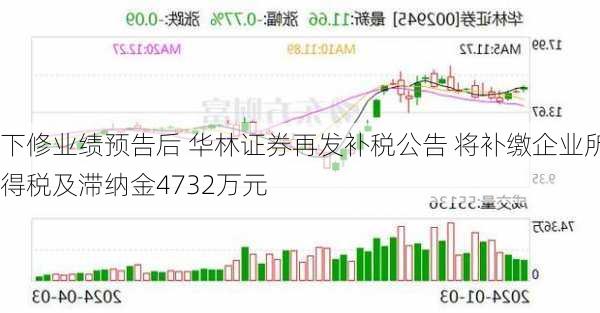 下修业绩预告后 华林证券再发补税公告 将补缴企业所得税及滞纳金4732万元