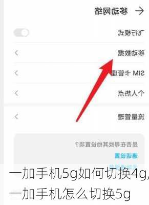一加手机5g如何切换4g,一加手机怎么切换5g