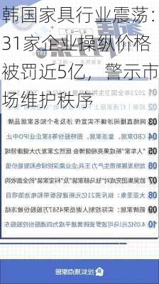 韩国家具行业震荡：31家企业操纵价格被罚近5亿，警示市场维护秩序