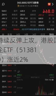 持续反弹上攻，港股国企ETF（513810）涨近2%