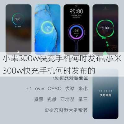 小米300w快充手机何时发布,小米300w快充手机何时发布的