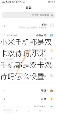 小米手机都是双卡双待吗,小米手机都是双卡双待吗怎么设置