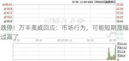 跌停！万丰奥威回应：市场行为，可能短期涨幅过高了