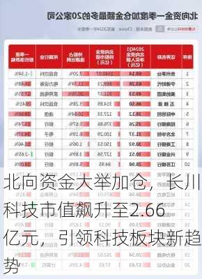 北向资金大举加仓，长川科技市值飙升至2.66亿元，引领科技板块新趋势