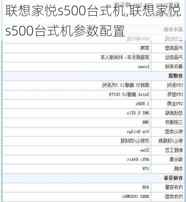 联想家悦s500台式机,联想家悦s500台式机参数配置