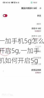 一加手机5g怎么开启5g,一加手机如何开启5g