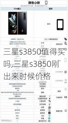 三星s3850值得买吗,三星s3850刚出来时候价格