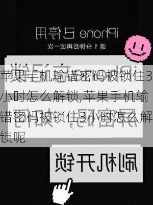 苹果手机输错密码被锁住3小时怎么解锁,苹果手机输错密码被锁住3小时怎么解锁呢