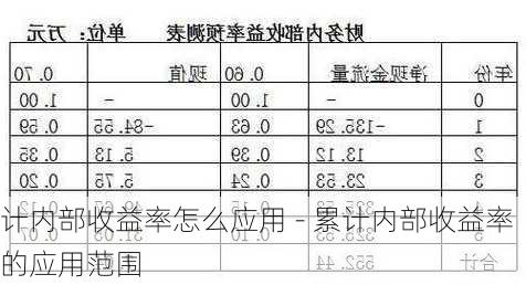 计内部收益率怎么应用 - 累计内部收益率的应用范围