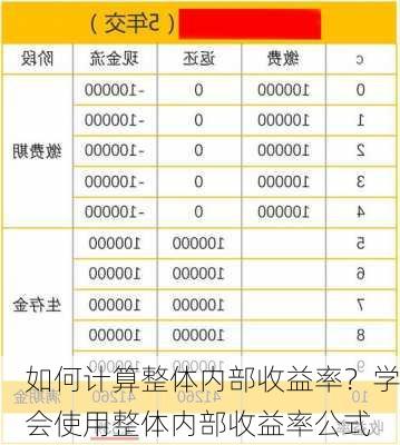 如何计算整体内部收益率？学会使用整体内部收益率公式