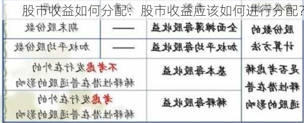 股市收益如何分配：股市收益应该如何进行分配？