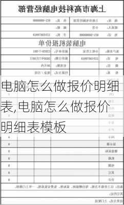 电脑怎么做报价明细表,电脑怎么做报价明细表模板