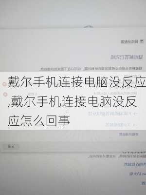 戴尔手机连接电脑没反应,戴尔手机连接电脑没反应怎么回事