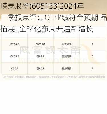 嵘泰股份(605133)2024年一季报点评：Q1业绩符合预期 品类拓展+全球化布局开启新增长