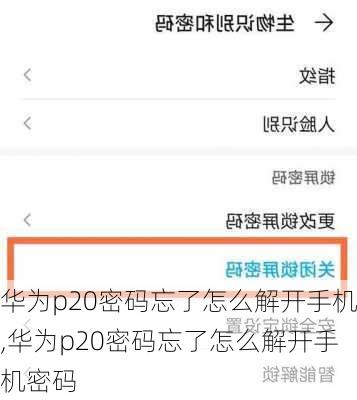 华为p20密码忘了怎么解开手机,华为p20密码忘了怎么解开手机密码