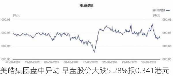 美皓集团盘中异动 早盘股价大跌5.28%报0.341港元