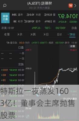 特斯拉一夜蒸发1603亿！董事会主席抛售股票