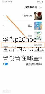 华为p20npc位置,华为p20的位置设置在哪里