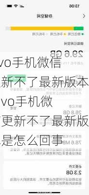 vivo手机微信更新不了最新版本,vivo手机微信更新不了最新版本是怎么回事