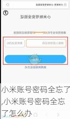 小米账号密码全忘了,小米账号密码全忘了怎么办