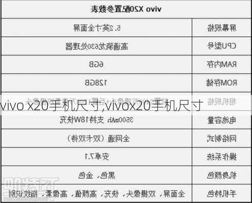 vivo x20手机尺寸,vivox20手机尺寸