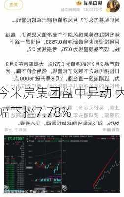 今米房集团盘中异动 大幅下挫7.78%