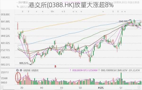 港交所(0388.HK)放量大涨超8%