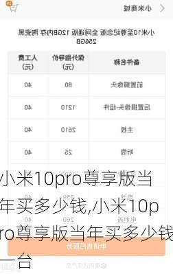 小米10pro尊享版当年买多少钱,小米10pro尊享版当年买多少钱一台