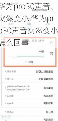 华为pro30声音突然变小,华为pro30声音突然变小怎么回事