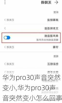 华为pro30声音突然变小,华为pro30声音突然变小怎么回事